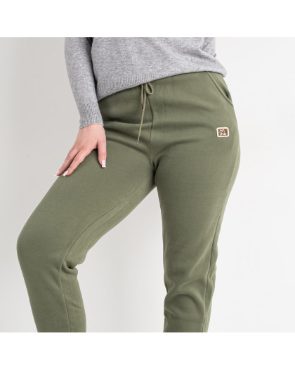 5114-7 зелёные женские спортивные штаны (ЛАСТОЧКА, флис, 2 ед. размеры батал: 2XL-3XL. 4XL-5XL) Ласточка
