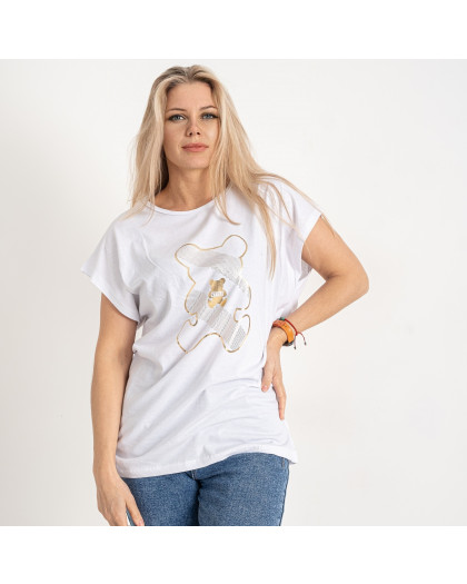 7612-10 белая женская футболка (HAZARD, 6 ед. размеры батал: 2XL. 2XL. 3XL. 3XL. 4XL. 4XL) Hazard