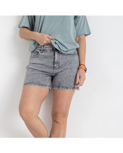 3045-1 серые женские джинсовые шорты (SAINT WISH, стрейчевые, 6 ед. размеры полубатал: 28. 29. 30. 31. 32. 33) Saint Wish