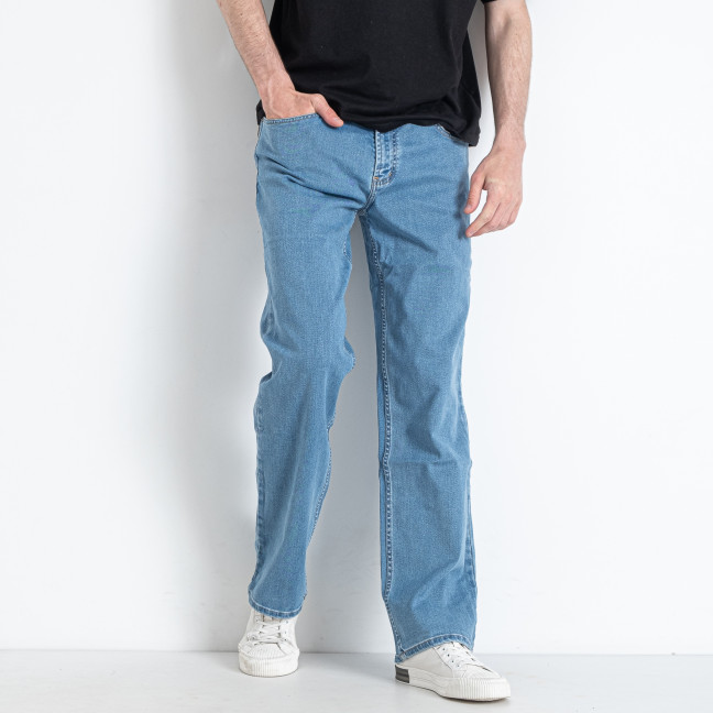 0058-11 голубые мужские джинсы (ИНДОНЕЗИЯ, стрейчевые, 6 ед. размеры батал: 36. 38. 40. 42. 44. 46) Джинсы: артикул 1146792