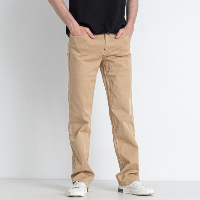 0075-22 темно-бежевые мужские брюки (стрейчевые, 6 ед. размеры полубатал: 33. 36. 36. 38. 38. 40) Брюки: артикул 1146799