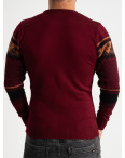 1068-5 Pamuk Park БОРДО свитер мужской машинная вязка (3 ед. размер: M.L.XL): артикул 1138492