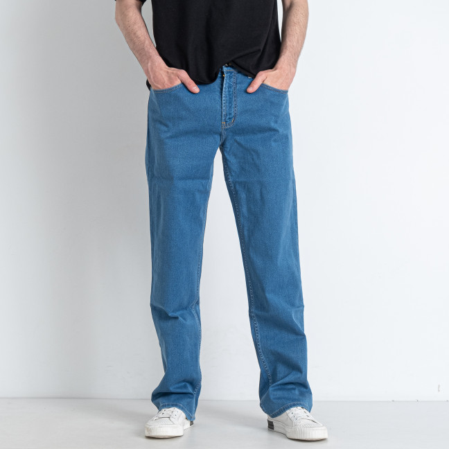 0058-2 синие мужские джинсы (ИНДОНЕЗИЯ, стрейчевые, 6 ед. размеры батал: 36. 38. 40. 42. 44. 46) Джинсы: артикул 1146791