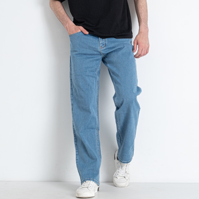 0058-22 голубые мужские джинсы (ИНДОНЕЗИЯ, стрейчевые, 6 ед. размеры батал: 36. 38. 40. 42. 44. 46) Джинсы: артикул 1146793