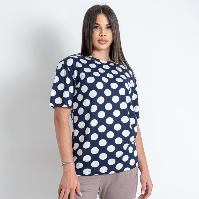 9940-12 сине-белая женская футболка (5 ед. размеры норма: S. M. L. XL. 2XL) Футболка: артикул 1146825