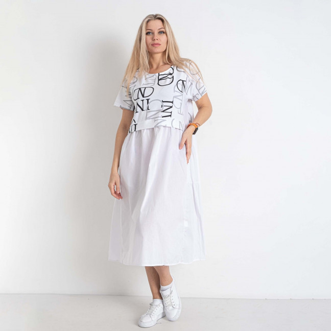 3155-10 белое женское платье (4 ед. размеры батал: 3XL. 4XL. 5XL. 6XL) Платье: артикул 1144563