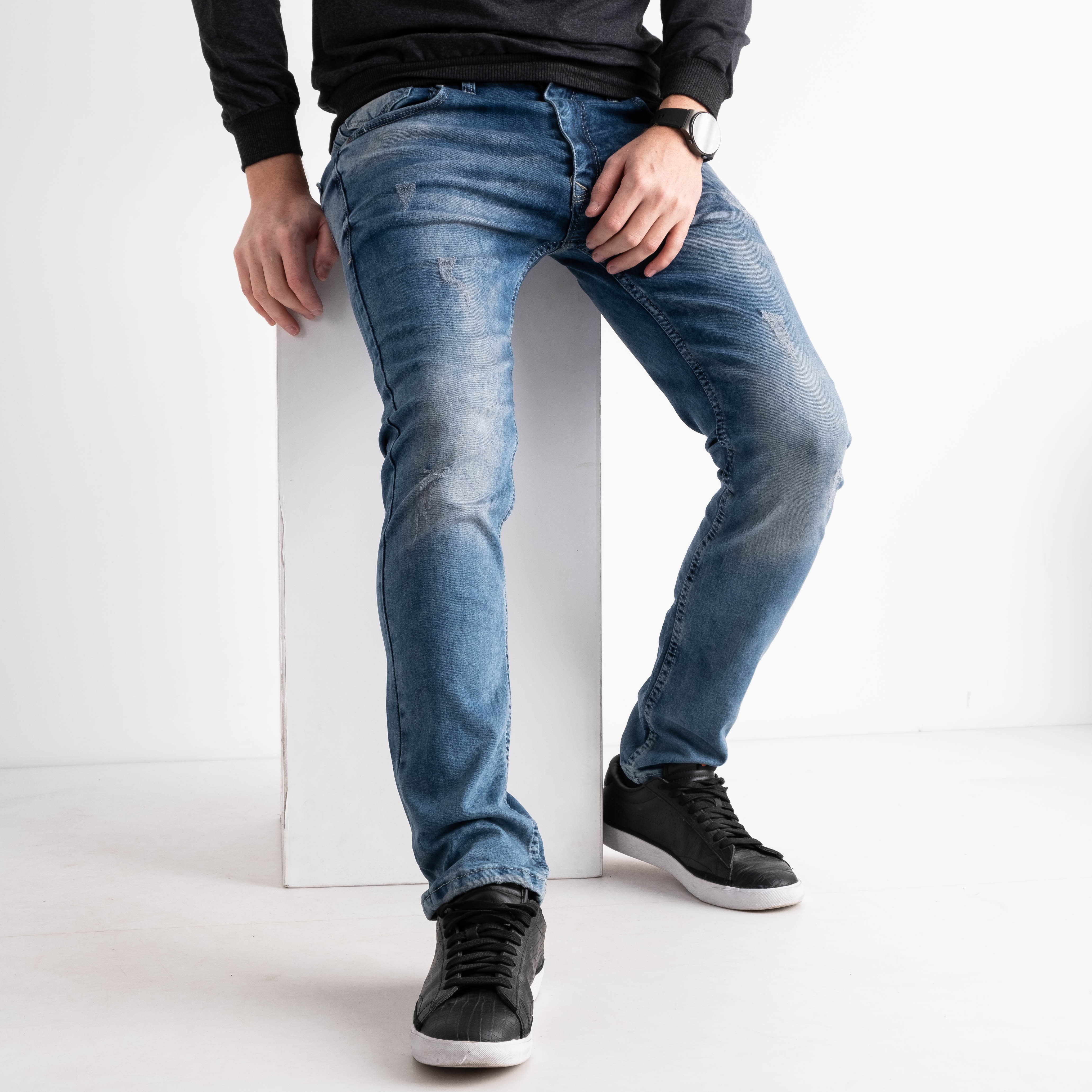 4078 Redcode ГОЛУБЫЕ джинсы мужские стрейчевые (8 ед. размеры: 29.30.31.32/2.34.36)