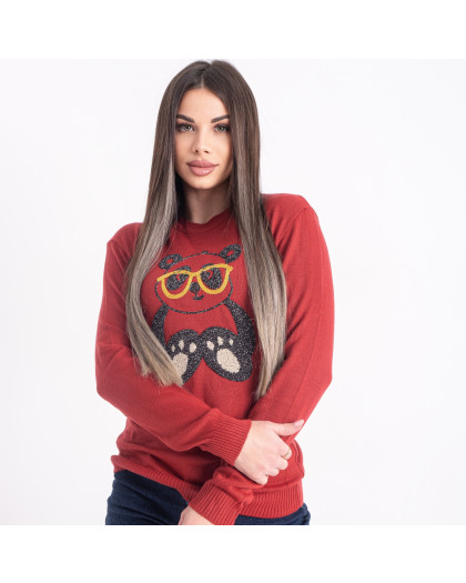 2083-5 красный женский свитер (1 ед. один универсальный размер: 42-46) Свитер