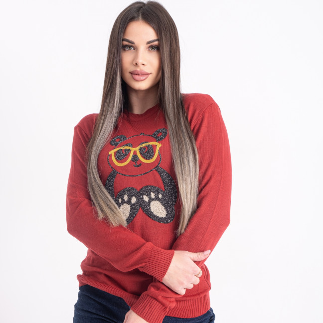 2083-5 красный женский свитер (1 ед. один универсальный размер: 42-46) Свитер: артикул 1142650