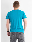 8065-75 БИРЮЗОВАЯ футболка мужская с принтом (5 ед. размеры: S.M.L.XL.2XL): артикул 1135586