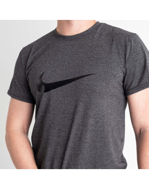 20205-69 ТЕМНО-СЕРАЯ футболка мужская с ЧЕРНЫМ принтом (5 ед.размеры: 46.48.50.52.54)