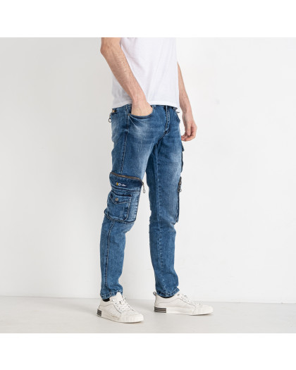 8315 FANGSIDA джинсы мужские синие стрейчевые (8 ед. размеры: 27.28.29.30.31.32.33.34)                Fangsida