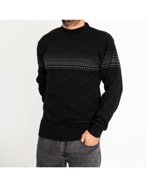 1052-1 Pamuk Park ЧЁРНЫЙ свитер мужской машинная вязка (3 ед. размер: M.L.XL)