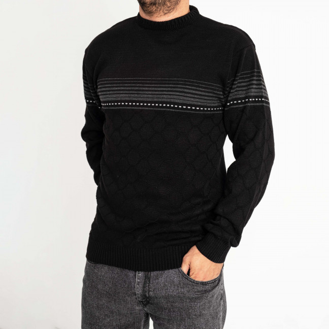 1052-1 Pamuk Park ЧЁРНЫЙ свитер мужской машинная вязка (3 ед. размер: M.L.XL) Pamuk Park: артикул 1138506