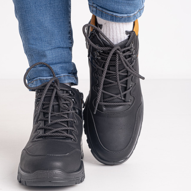 0712-41 размер 41 черные мужские ботинки (мех, экокожа хорошего качества, коробка в комплекте) Ботинки: артикул 1142404