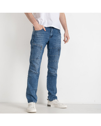 8338 синие мужские джинсы (FANGSIDA, стрейчевые, 8 ед. размеры молодежка: 28. 29. 30. 31. 32. 33. 34. 36) Fangsida
