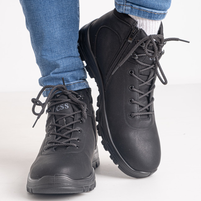 0703-741 размер 41 черные мужские ботинки (мех, экокожа хорошего качества, коробка в комплекте) Ботинки: артикул 1142426