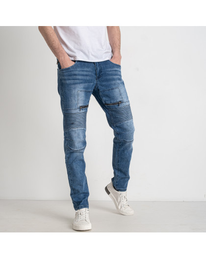 8330 FANGSIDA мужские джинсы синие стрейчевые (8 ед. размеры: 27.28.29.30.31.32.33.34) Fangsida