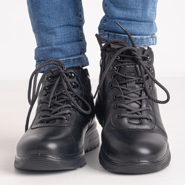 0805-745 размер 45 черные мужские ботинки (мех, экокожа хорошего качества, коробка в комплекте) Ботинки: артикул 1142401