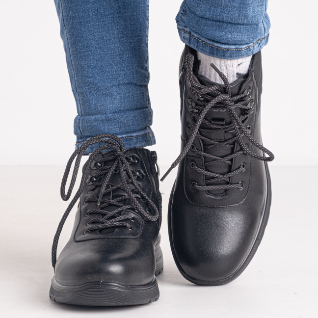 0805-740 размер 40 черные мужские ботинки (мех, экокожа хорошего качества, коробка в комплекте) Ботинки: артикул 1142397