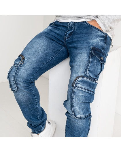 8315 FANGSIDA джинсы мужские синие стрейчевые (8 ед. размеры: 27.28.29.30.31.32.33.34) Fangsida