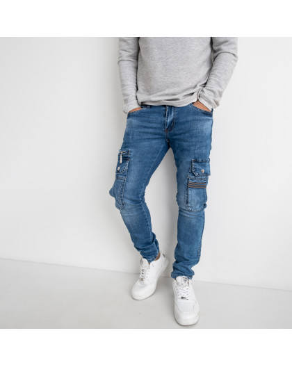 8314 FANGSIDA джинсы мужские синие стрейчевые (8 ед. размеры: 27.28.29.30.31.32.33.34)              Fangsida