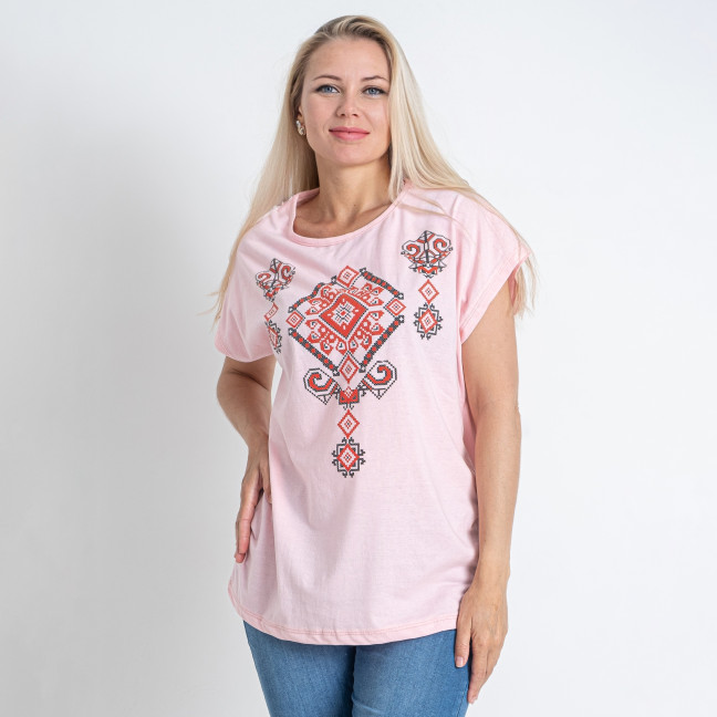 1248-4 розовая женская футболка (HAZARD, 3 ед. размеры батал: 2XL. 3XL. 4XL) Hazard: артикул 1146876