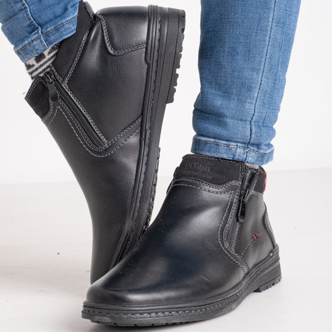0613-742 размер 42 черные мужские ботинки (мех, экокожа хорошего качества, коробка в комплекте) Ботинки: артикул 1142350