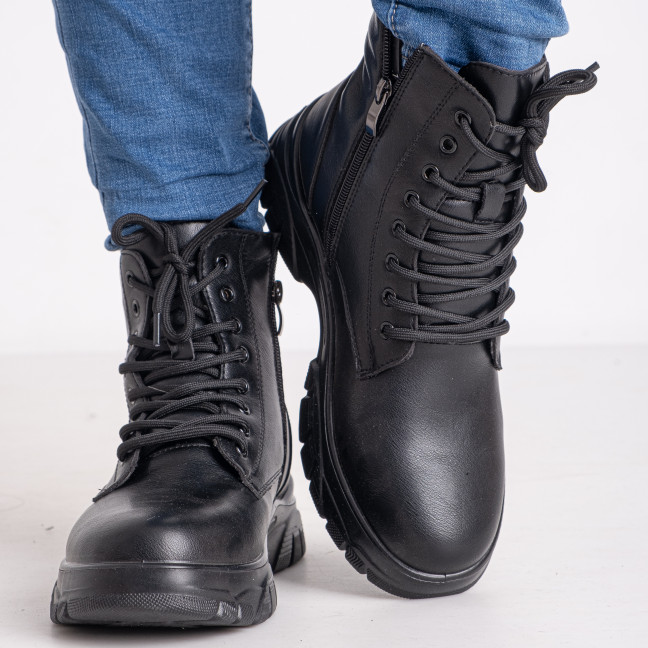 0010-136 размер 36 черные женские ботинки (мех, экокожа хорошего качества, коробка в комплекте) Ботинки: артикул 1142339