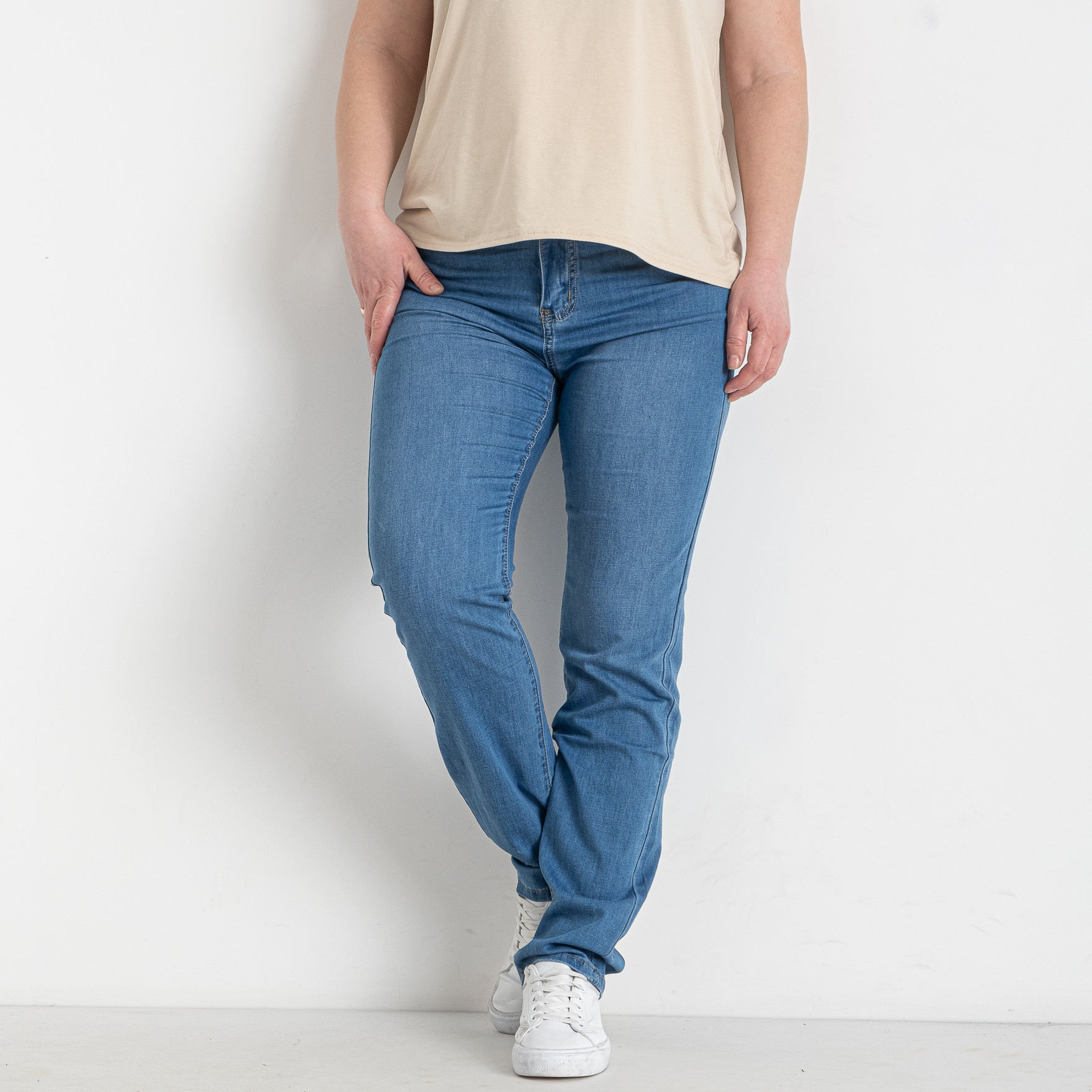 1208 весенне летние синие женские джинсы (VINDASION, стрейчевые, 6 ед. размеры батал: 31. 32. 33. 34. 36. 38)