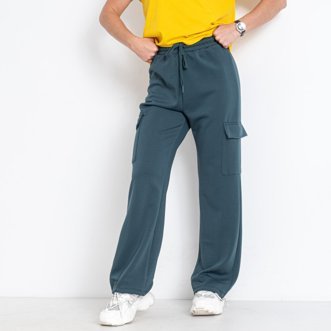 1355-77 темно-зеленые женские спортивные штаны (двунитка, 5 ед. размеры на бирках: S. M. L. XL. 2XL, большемерят на 1-2 размера) Спортивные штаны: артикул 1147019