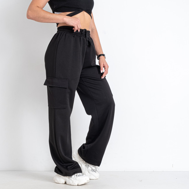 1355-1 черные женские спортивные штаны (двунитка, 5 ед. размеры норма: S. M. L. XL. 2XL) Спортивные штаны: артикул 1147022
