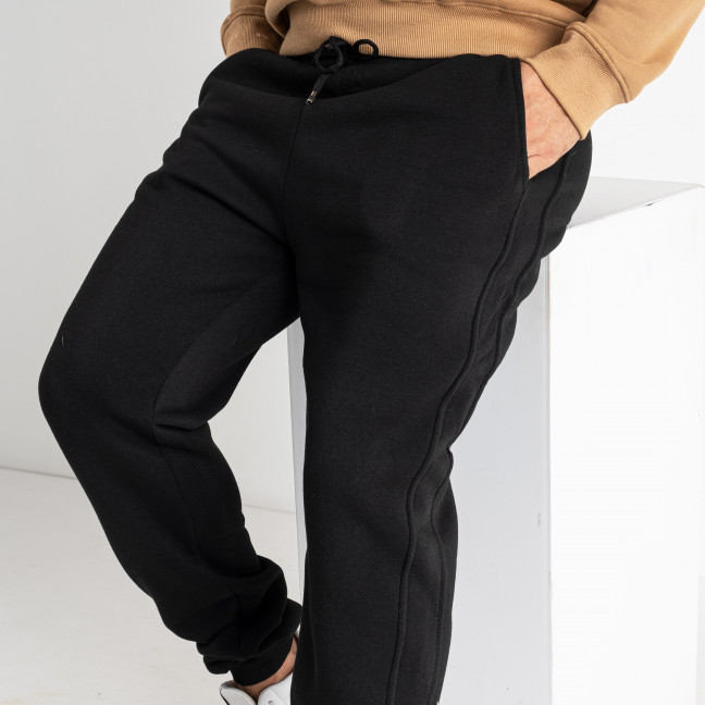 2203-1 GODSEND ЧЁРНЫЕ спортивные штаны мужские полубатальные на манжете на флисе не кашлатятся (5 ед. размеры на бирках: 3XL.4XL.5XL.6XL.7XL соответствуют XL.2XL.3XL.4XL.5XL) GodSend: артикул 1139690