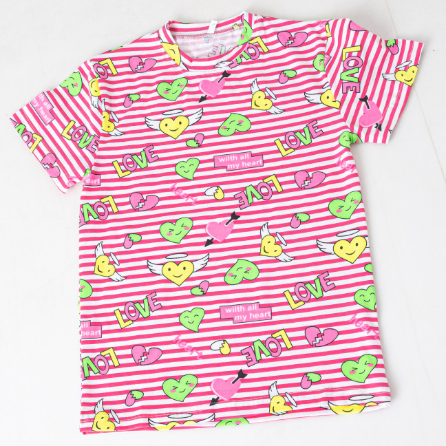 9990-404 розовая подростковая футболка (на ребенка 11-14 лет, 4 ед. размеры подросток: 140. 146. 152. 158) Футболка: артикул 1146960