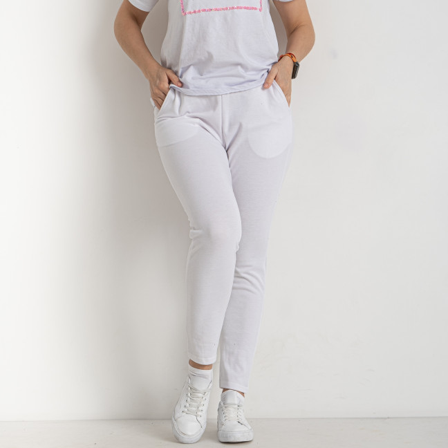 0841-10 белые женские спортивные штаны (требуют стирки, петля, 5 ед. размеры батал: 32. 34. 36. 38. 40) Royal Sport: артикул 1144770