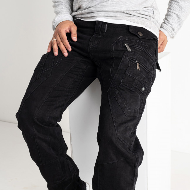 1708 черные мужские джинсы (MIGACH, коnтоновые, 7 ед. размеры: 28. 29. 30. 31. 32. 33. 34) Migach: артикул 1139717