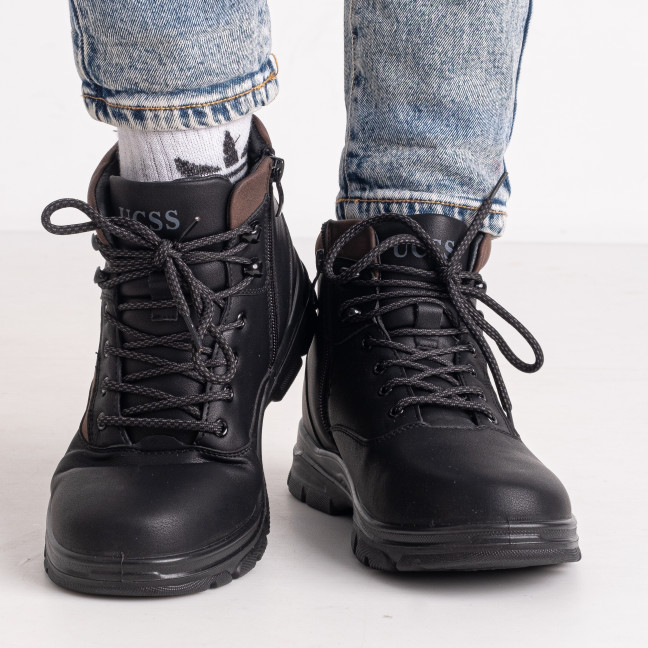 0602-40 размер 40 черные мужские ботинки (мех, экокожа хорошего качества, коробка в комплекте) Ботинки: артикул 1142375