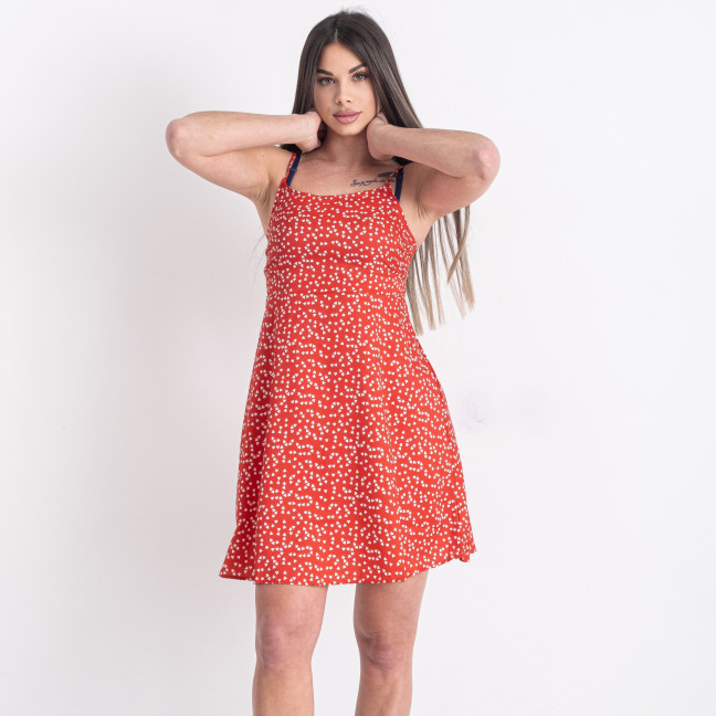 1056-105 красное женское платье (однотонное, с принтом, 3 ед. размеры норма: S. M. L) Платье: артикул 1137184