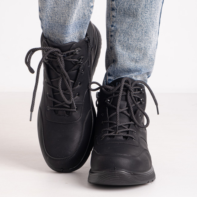 0801-743 размер 43 черные мужские ботинки (мех, экокожа хорошего качества, коробка в комплекте) Ботинки: артикул 1142386