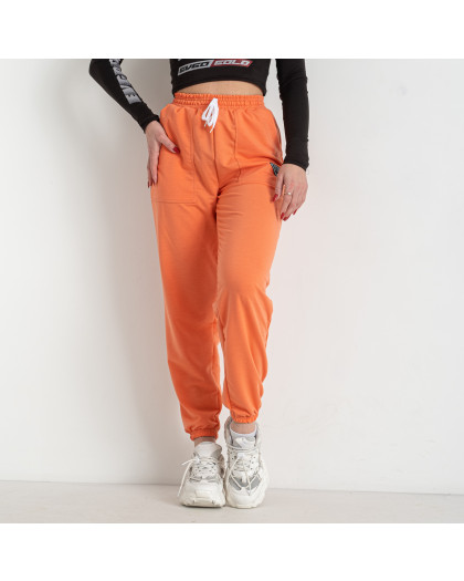 8244-8 оранжевые женские спортивные штаны (двунитка, 4 ед. размеры полубатал: 46. 48. 50. 52) Спортивные штаны