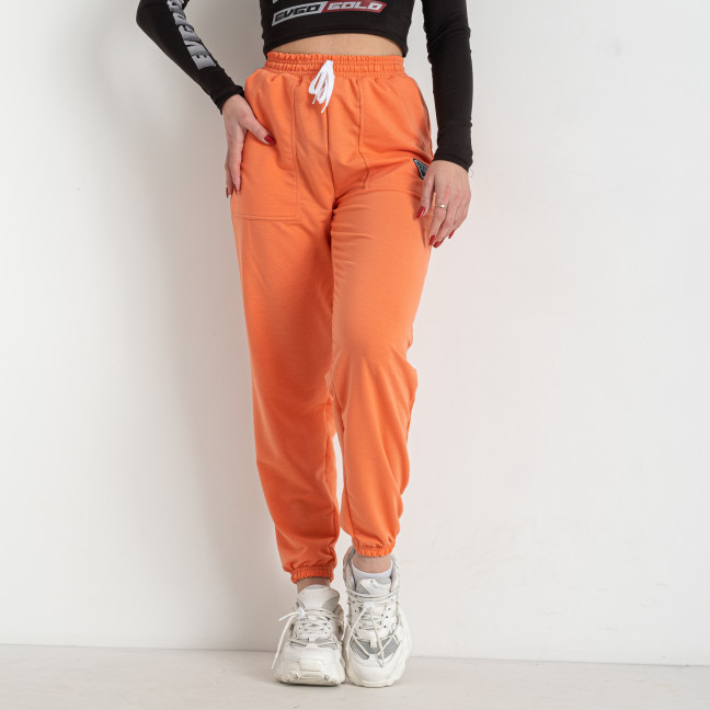 8244-8 оранжевые женские спортивные штаны (двунитка, 4 ед. размеры полубатал: 46. 48. 50. 52) Спортивные штаны: артикул 1144823