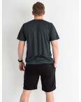 3375-66 ГРАФИТОВЫЙ спортивный костюм мужской (футболка + шорты) С ПРИНТОМ (5 ед. размеры: M.L.XL.2XL.3XL): артикул 1136099