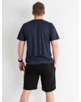 3375-21 ТЁМНО-СИНИЙ спортивный костюм мужской (футболка + шорты) С ПРИНТОМ (5 ед. размеры: M.L.XL.2XL.3XL): артикул 1136030