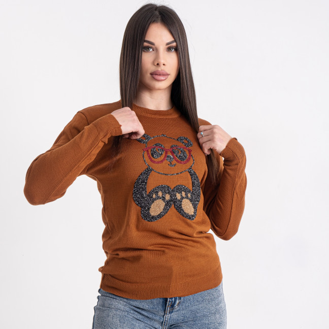 2083-9 коричневый женский свитер (1 ед. один универсальный размер: 42-46) Свитер: артикул 1142767