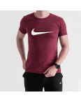20204-34 БОРДОВАЯ футболка мужская с БЕЛЫМ принтом (4 ед.размеры: M.L.XL.XXL): артикул 1135775