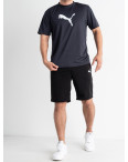 3365-6 ТЁМНО СЕРЫЙ спортивный костюм мужской (футболка + шорты) С ПРИНТОМ (5 ед. размеры: M.L.XL.2XL.3XL): артикул 1135785