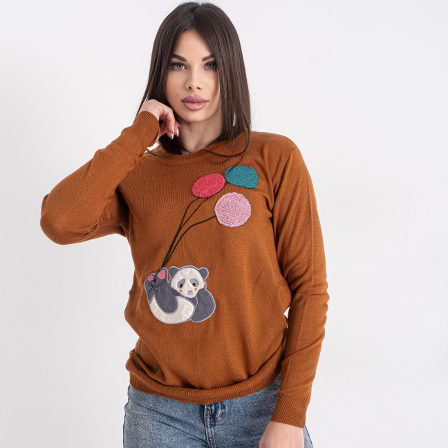 2015-9 коричневый женский свитер (1 ед. один универсальный размер: 42-46) Свитер: артикул 1142773