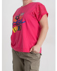 3285-5* розовая женская футболка (коттон, принт, 4 ед. размеры батал: 3XL. 4XL. 5XL. 6XL) выдача на следующий день: артикул 1144898