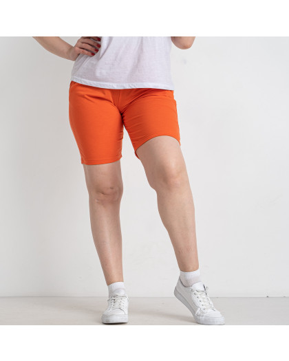 5784-4 оранжевые женские шорты (двунитка, 5 ед. размеры полубатал: 46. 48. 50. 52. 54) Шорты