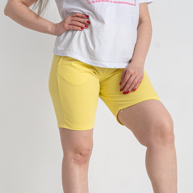 5784-8 желтые женские шорты (двунитка, 5 ед. размеры полубатал: 46. 48. 50. 52. 54) Шорты: артикул 1144905